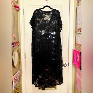 Torrid Black Lace Top Dress/Swim Cover Women’s Plus Size 3X 4X